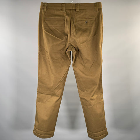VINCE Size 32 Brown Twill Cotton Blend Straight Casual Pants
