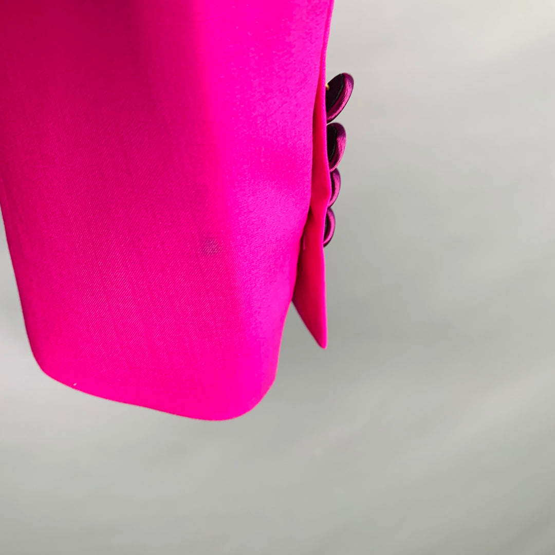 MSGM Size 8 Magenta Wool Blend Shawl Collar Jacket Blazer