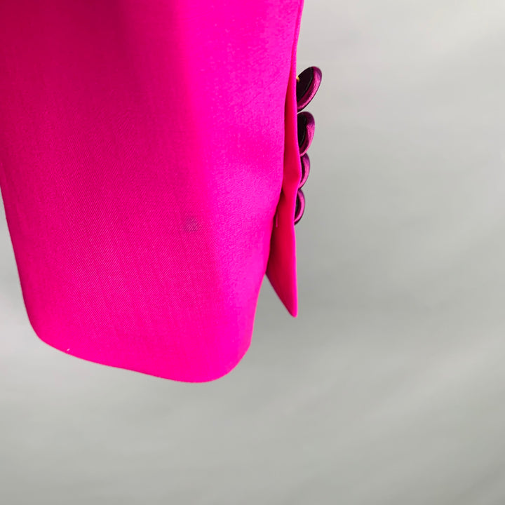 MSGM Size 8 Magenta Wool Blend Shawl Collar Jacket Blazer