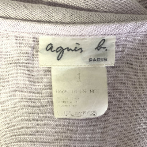 AGNÈS B. Size 1 Lavender Linen Blend Below Knee Dress