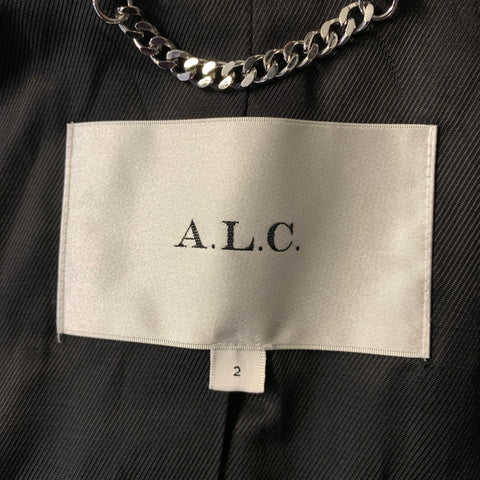 A.L.C. Size 2 Silver Viscose Blend Metallic Jacket Blazer