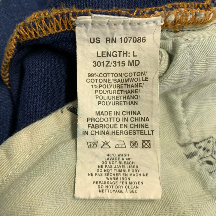 PAUL SMITH Size 36 Blue Cotton Polyurethane 5 Pocket Jeans