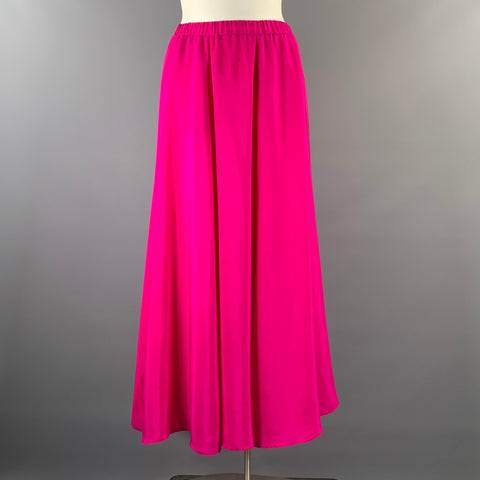 NEIMAN MARCUS Size L Pink Silk Maxi Skirt