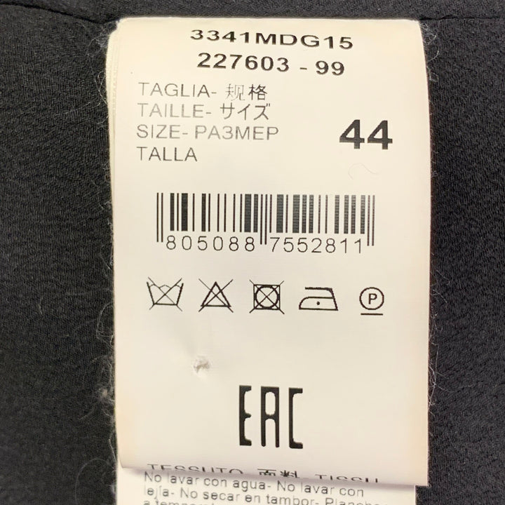 MSGM Size 34 Black Contrast Stitch Wool Blend Notch Lapel Sport Coat