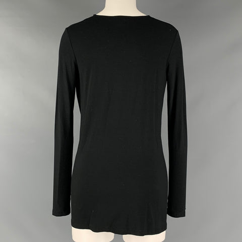 RALPH LAUREN Taille S Pull à manches longues en viscose élasthanne noir