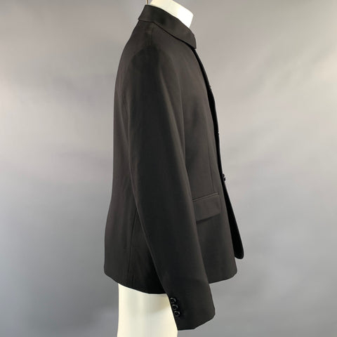 PRADA FW2011 Size 38 Black Wool Pointed Collar Jacket