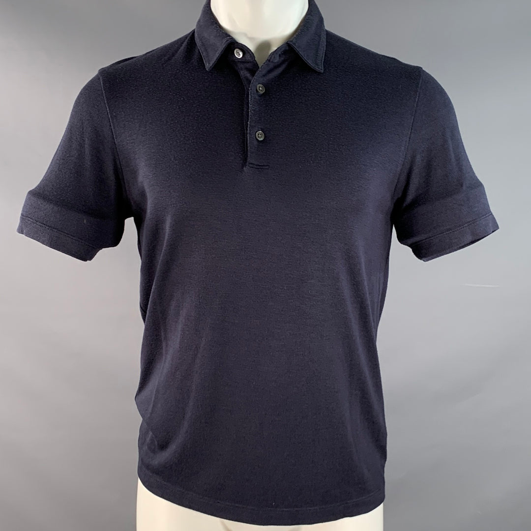 THEORY Size S Navy Modal Blend Short Sleeve Polo