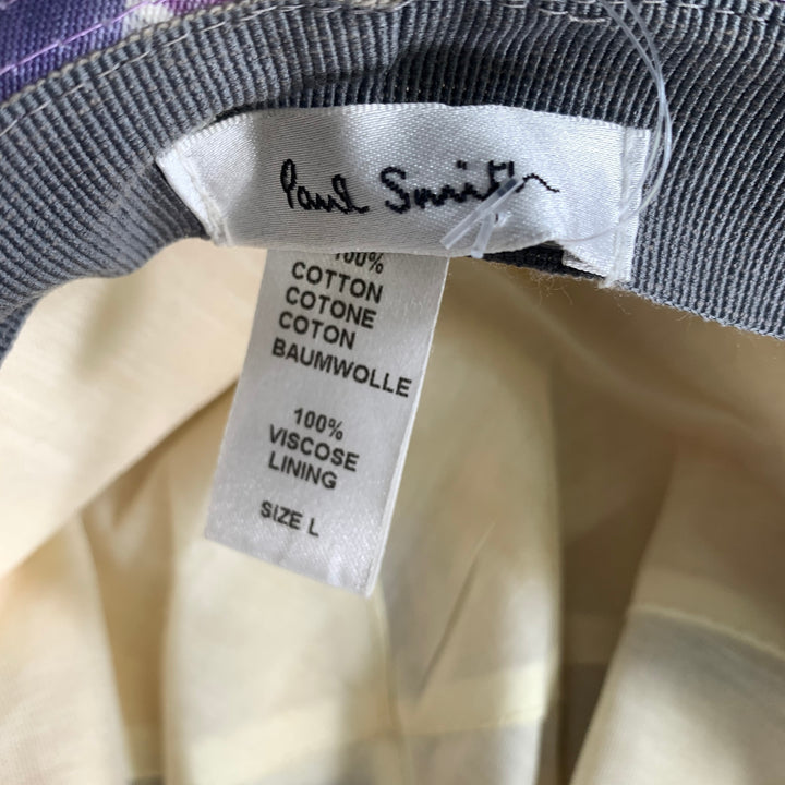 PAUL SMITH Size L Purple White Gingham Cotton Hats
