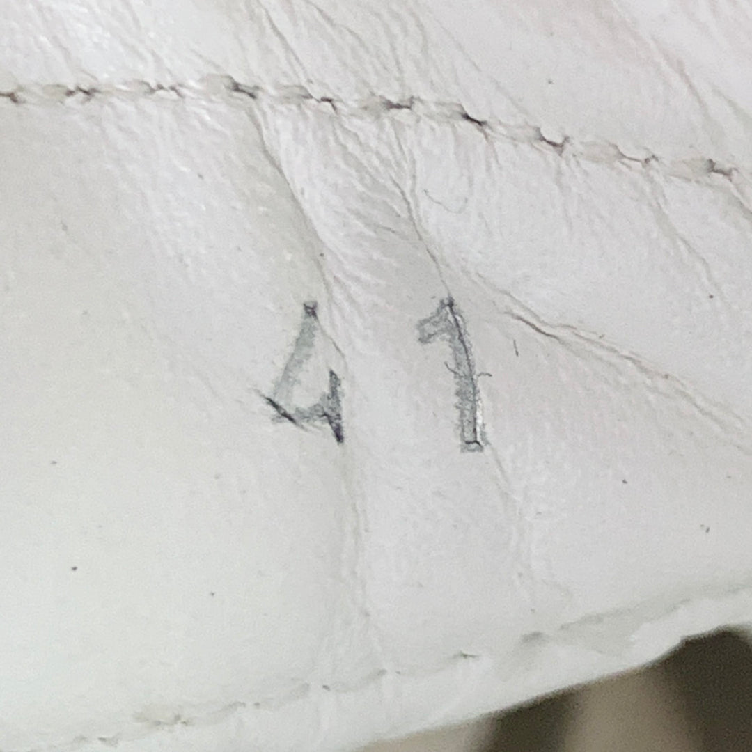 MSGM Size 8 White Leather Suede Trim Lace-Up Low Top Sneakers