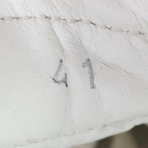 MSGM Size 8 White Leather Suede Trim Lace-Up Low Top Sneakers