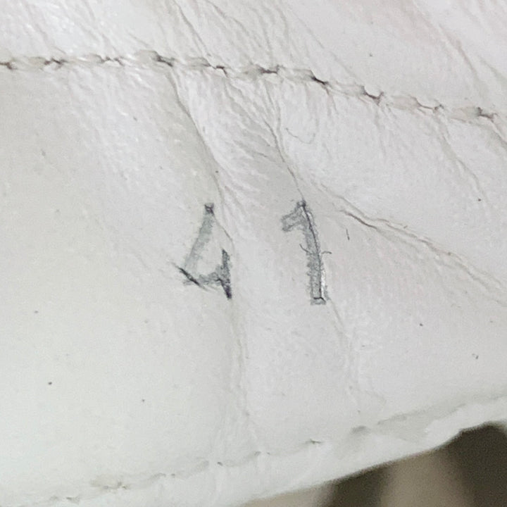 MSGM Size 8 White Leather Suede Trim Lace-Up Low Top Sneakers