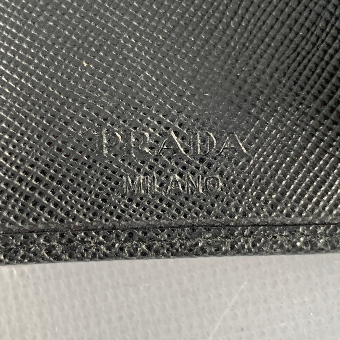 PRADA Black Saffiano Leather Six Ring Key Holder