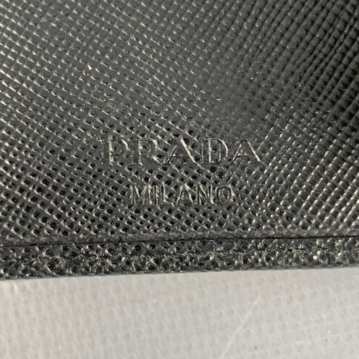 PRADA Black Saffiano Leather Six Ring Key Holder