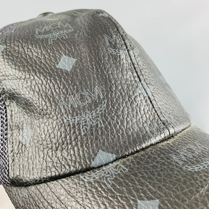 MCM Black Grey Logo PVC Hats