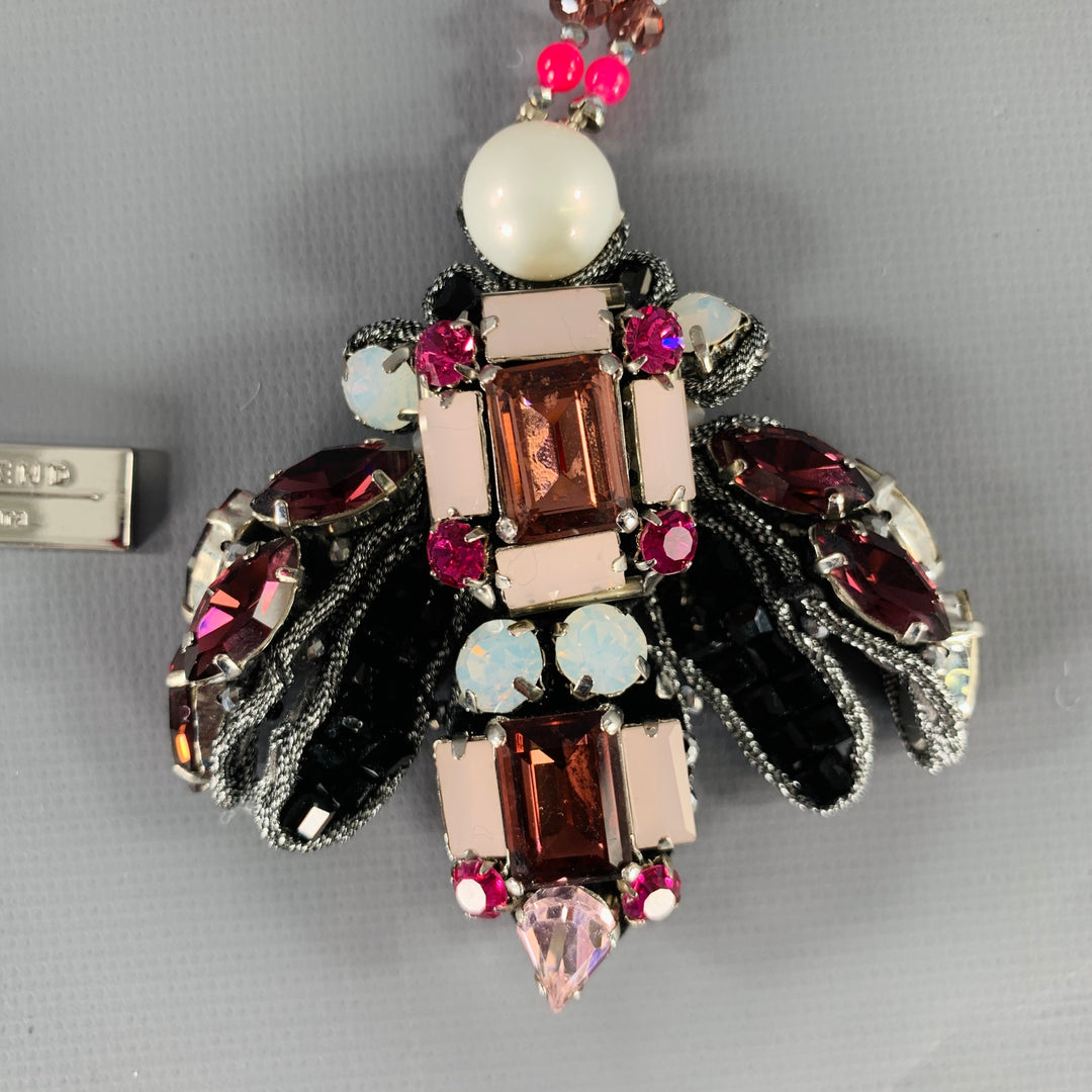 MAX MARA Pink Purple Beaded Glass Insect Necklace