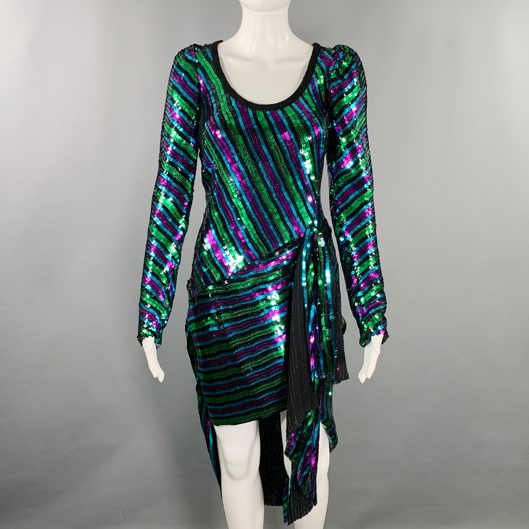 MARC JACOBS Pre-Fall 2019 Size 2 The Disco Black Multi Color 