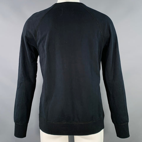REIGNING CHAMP Size M Black White Logo Cotton Crew Neck Sweatshirt
