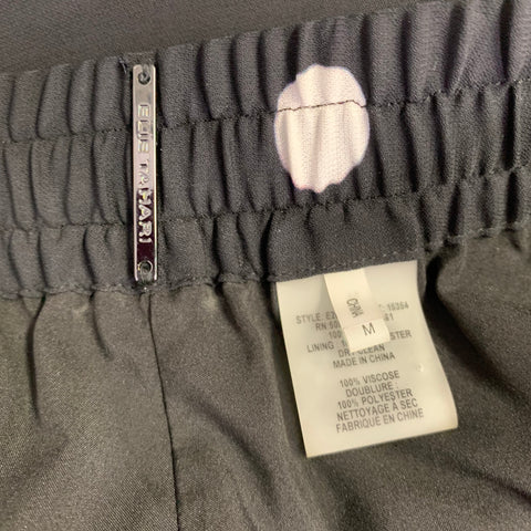 ELIE TAHARI Size M Black White Viscose Polka Dot Elastic Waistband Casual Pants