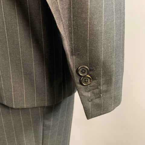 NEIL BARRETT Chest Size XL Grey Pinstripe Wool Notch Lapel 34 35 Suit