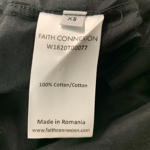 FAITH CONNEXION Size XS Black Cotton Tails Long Sleeve Shirt