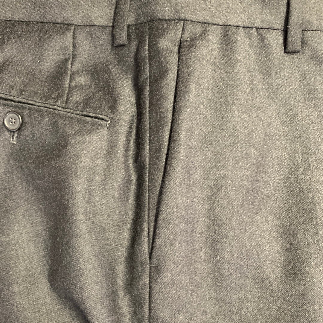 JIL SANDER Size 30 Grey Charcoal Twill Wool Tapered Dress Pants