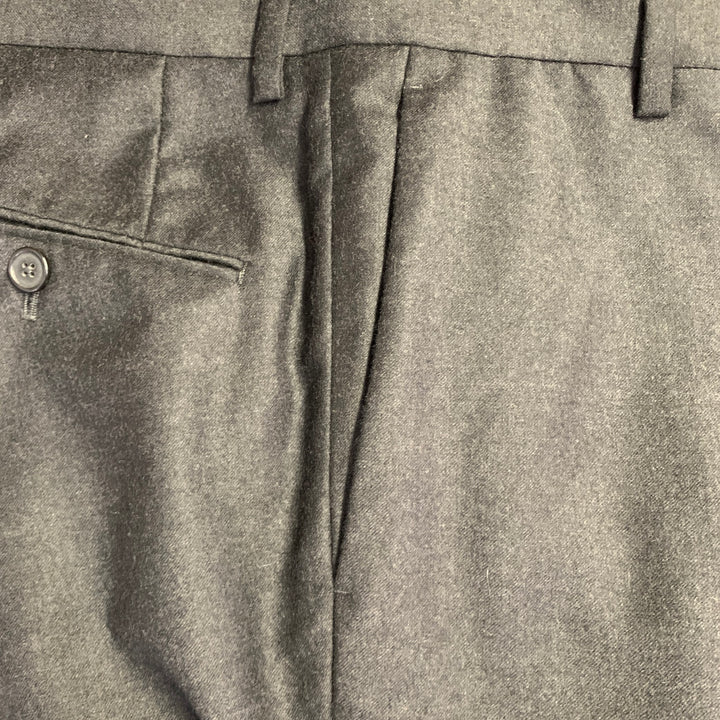 JIL SANDER Size 30 Grey Charcoal Twill Wool Tapered Dress Pants