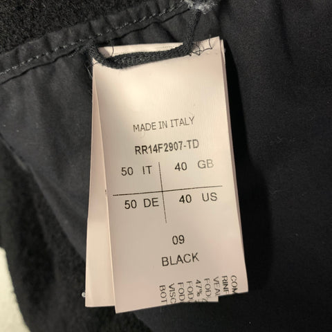 RICK OWENS Size 40 Black Textured Cashmere Wrap Coat