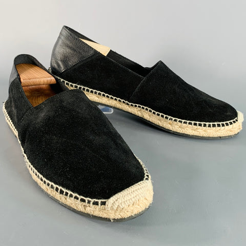 TODD SNYDER Size 11 Black Suede Slip On Espadrille Sneakers