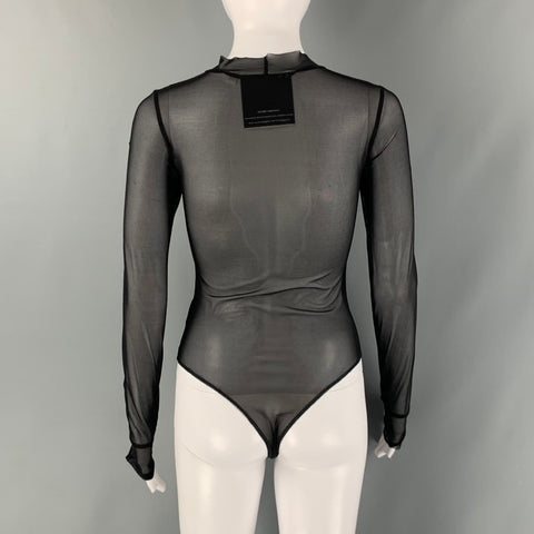 SAMIMIRO VINTAGE Size M Black Nylon Elastane See Through Bodysuit