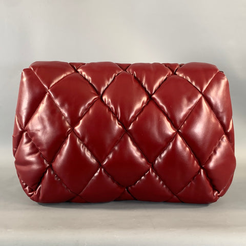 BALENCIAGA Burgundy Quilted Leather Clutch Bags