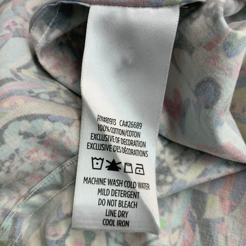 ROBERT GRAHAM Size L Multi Color Print Cotton Button Up Short Sleeve Shirt