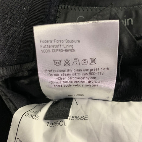 CALVIN KLEIN COLLECTION Size 38 Black White Heather Suit