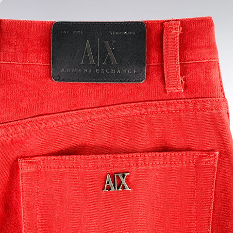 ARMANI EXCHANGE Size 29 Red Cotton High Waisted Casual Pants