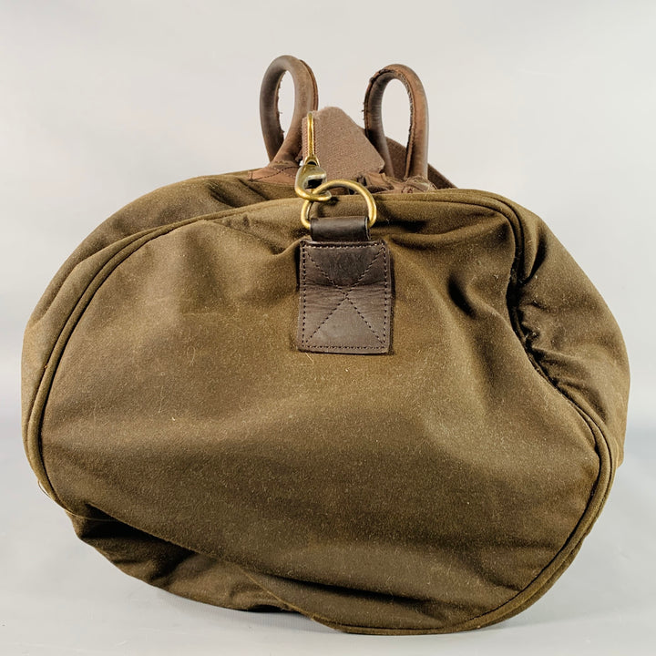BARBOUR Wax Holdall Brown Olive Waxed Cotton Duffle Bag