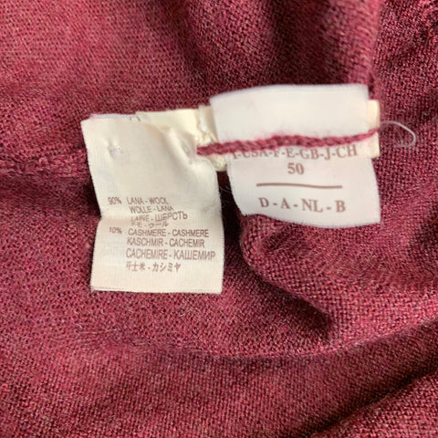 BRUNELLO CUCINELLI Size M Burgundy Wool Cashmere Crew Neck Sweater