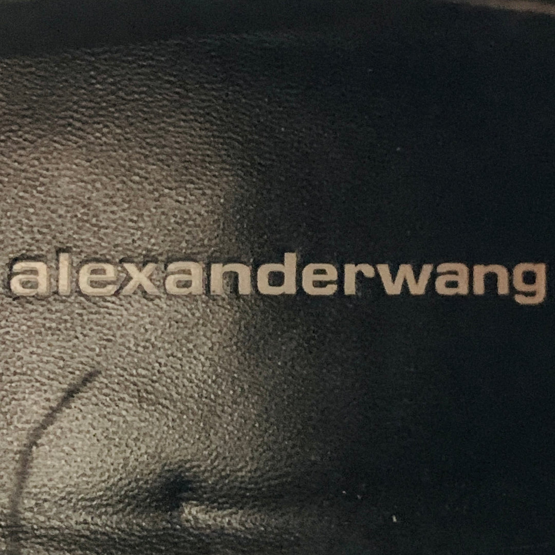 ALEXANDER WANG Size 11 Anna Black Lambskin Leather Stretch Cut Out Chunky Heel Boots