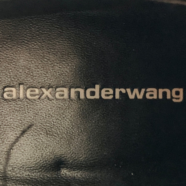 ALEXANDER WANG Size 11 Anna Black Lambskin Leather Stretch Cut Out Chunky Heel Boots