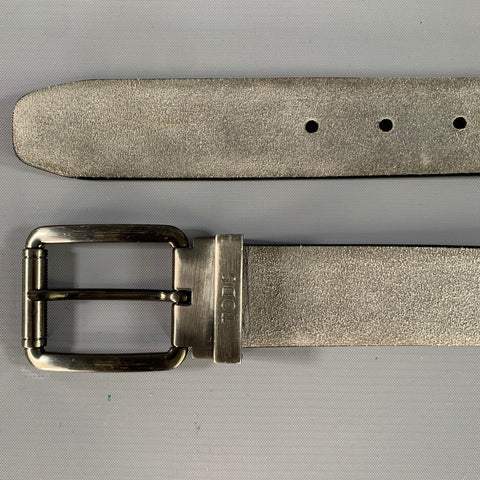 TOD'S Grey Black Suede Leather Belt