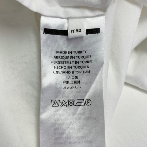 MCQ by ALEXANDER MCQUEEN Size 42 White Cotton Blend Curved Cutaway Long Sleeve Shirt