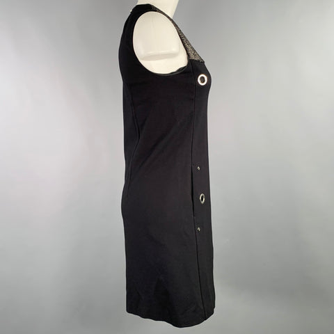 CoSTUME NATIONAL Size XS Black Silver Viscose Blend Two Tone Shift Dress