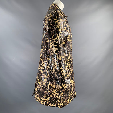 MARC by MARC JACOBS Size M Brown Beige Cotton Polyurethane Floral Coat
