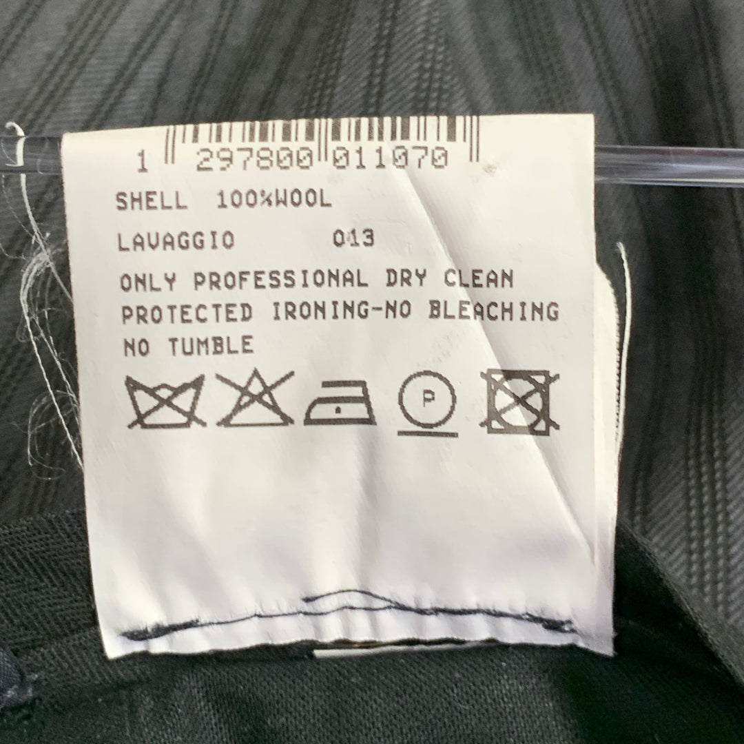 NEIL BARRETT Size 32 Black Charcoal Stripe Wool Flat Front Tapered Dress Pants