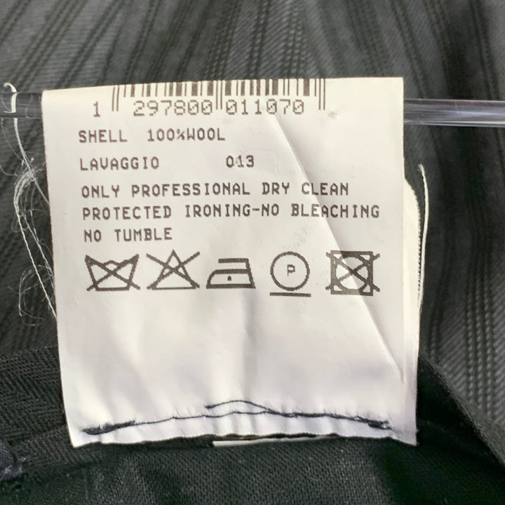 NEIL BARRETT Size 32 Black Charcoal Stripe Wool Flat Front Tapered Dress Pants