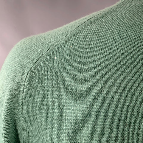 I.MAGNIN Pull en cachemire col en V sauge vert taille XL