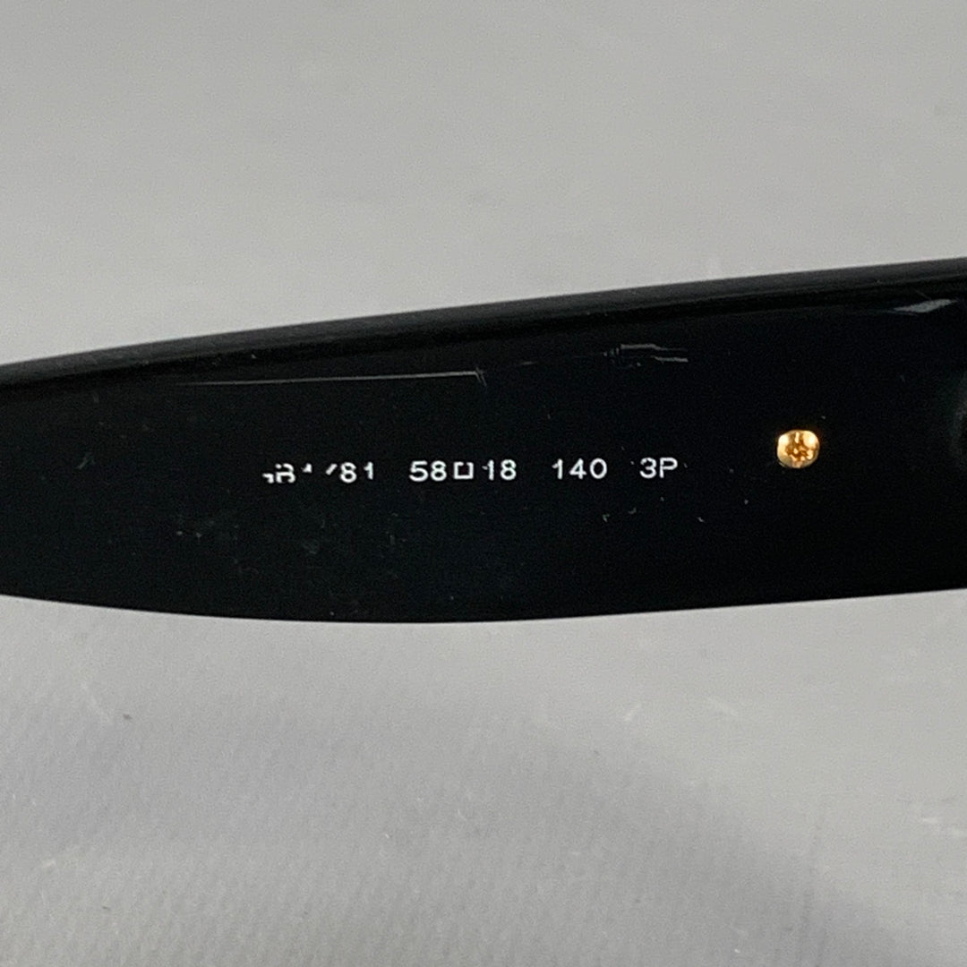 VERSACE Black Acetate Square Polarized Sunglasses