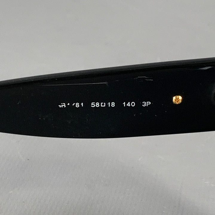 VERSACE Black Acetate Square Polarized Sunglasses