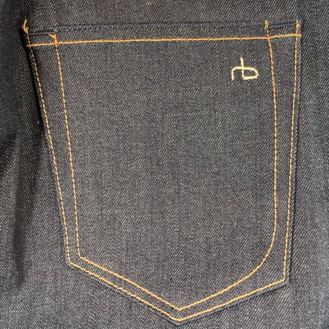 RAG & BONE Size 30 Navy Cotton Straight Selvedge Jeans