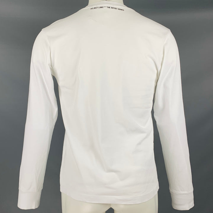 HELMUT LANG Size S White Mark Morrisroe Print Cotton Crew Neck T-shirt