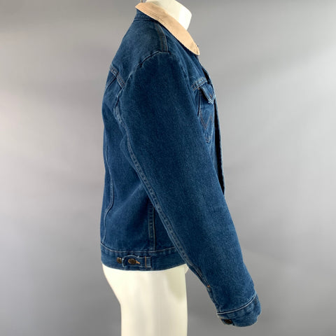 WRANGLER Size M Blue Khaki Contrast Stitch Western Jacket
