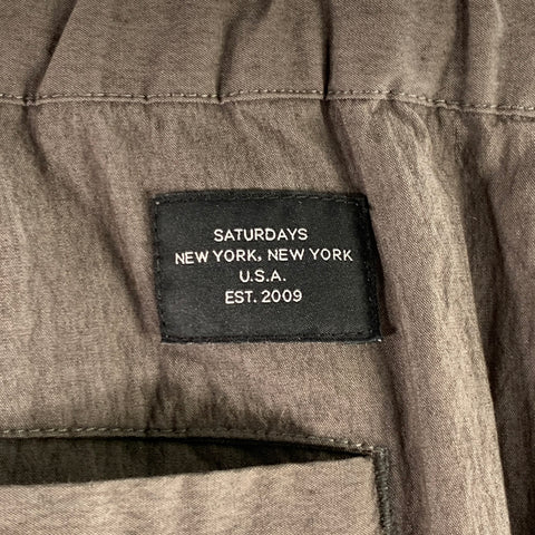 SATURDAYS NYC Size 30 Grey Charcoal Cotton Blend Belted Casual Pants
